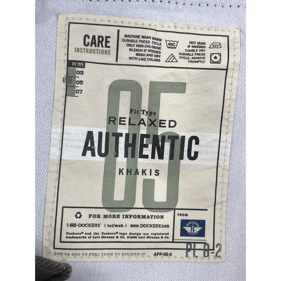 Dockers Mens Relaxed Fit Khakis W34 L34 Brown 100% Cotton Durable Casual Pants - Picture 4 of 5